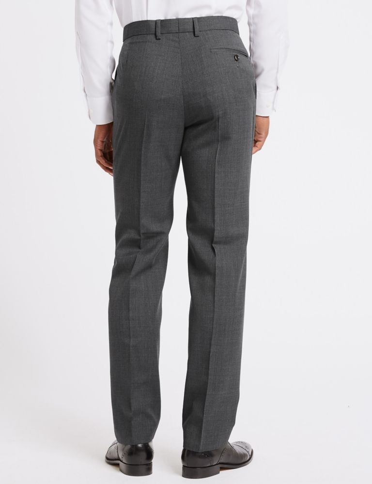 Grey Textured Regular Fit Trousers 4 of 4