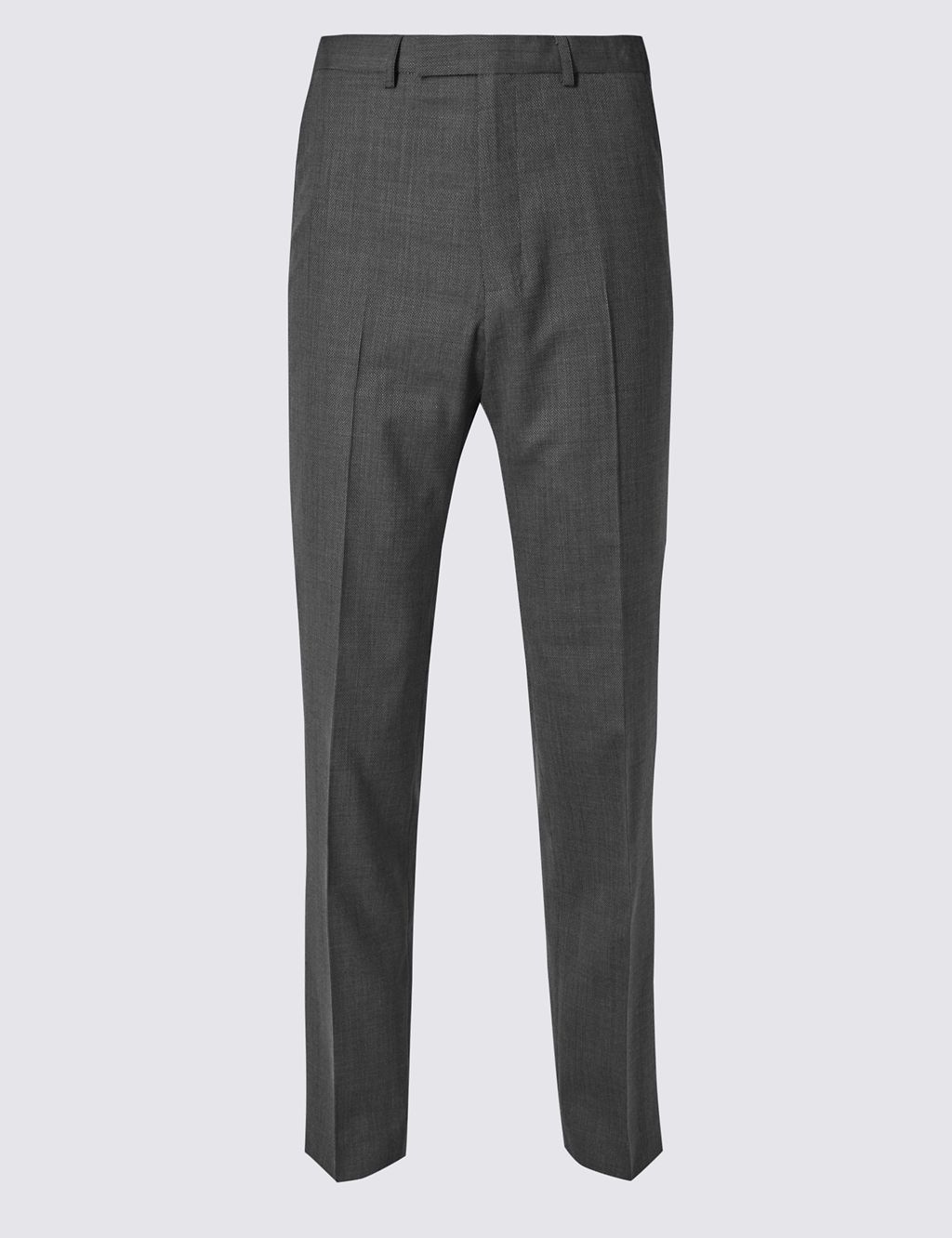 Grey Textured Regular Fit Trousers 1 of 4