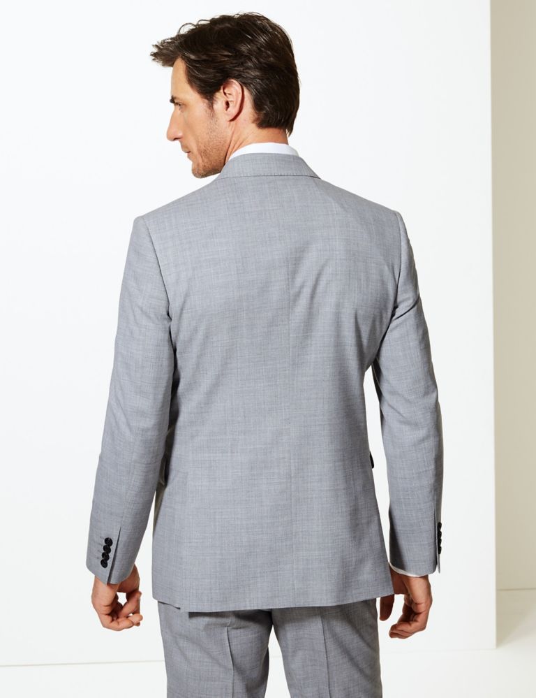 Grey Textured Regular Fit Wool Jacket 4 of 7
