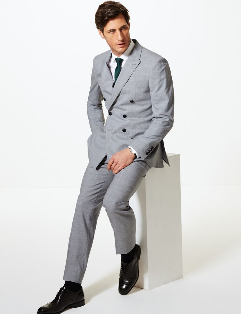 Grey Textured Regular Fit Wool Jacket 7 of 7