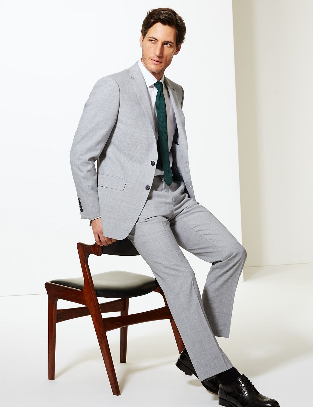 Grey Textured Regular Fit Wool Jacket 3 of 6