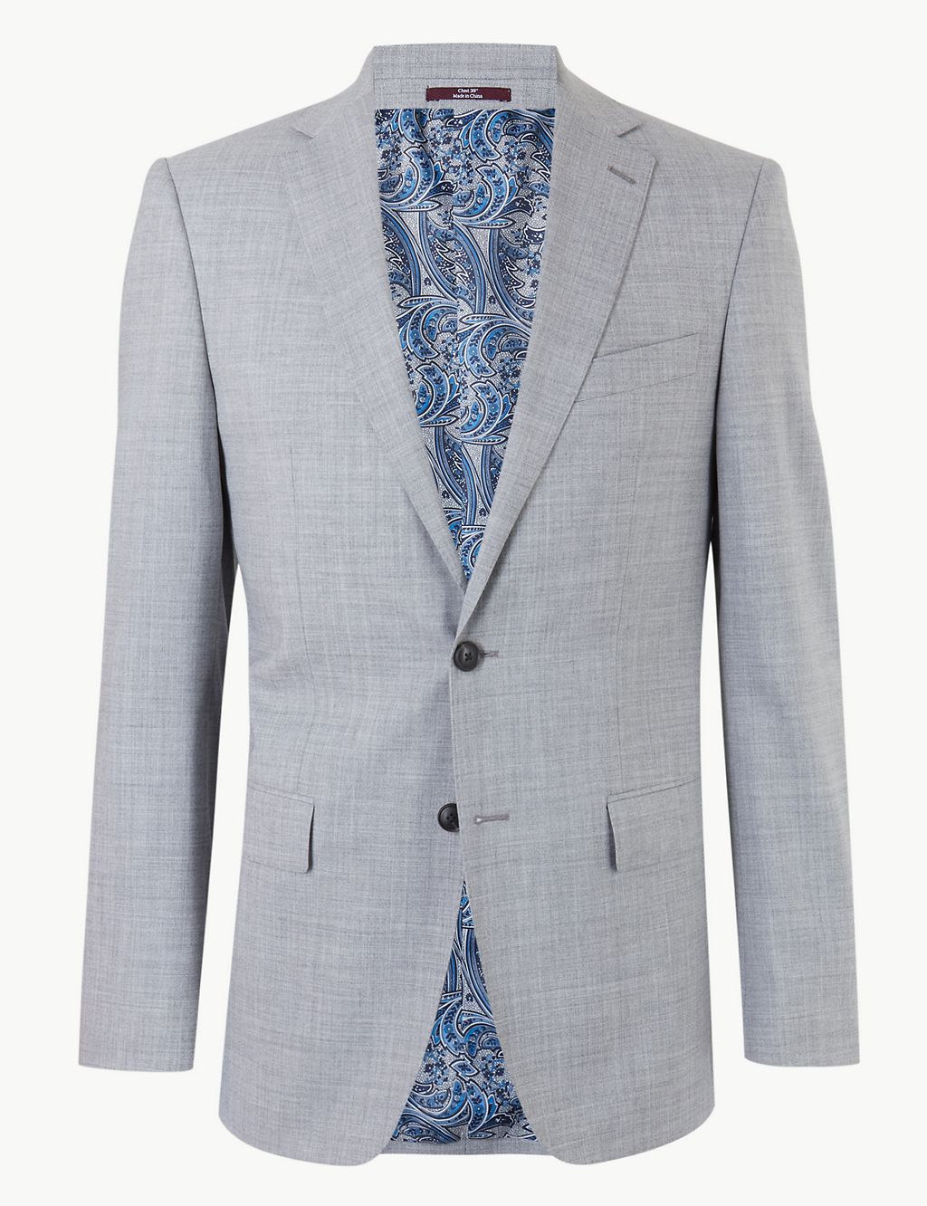 Grey Textured Regular Fit Wool Jacket 1 of 6