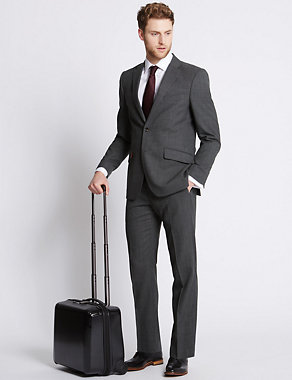 Grey Textured Tailored Fit Jacket Image 2 of 9