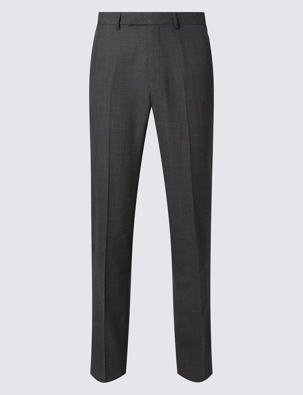 Grey Textured Tailored Fit Trousers 1 of 5