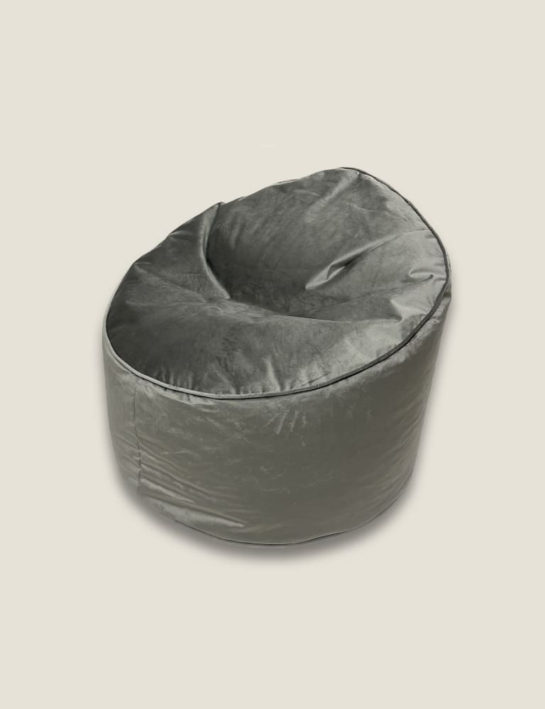 Grey velvet bean bag best sale