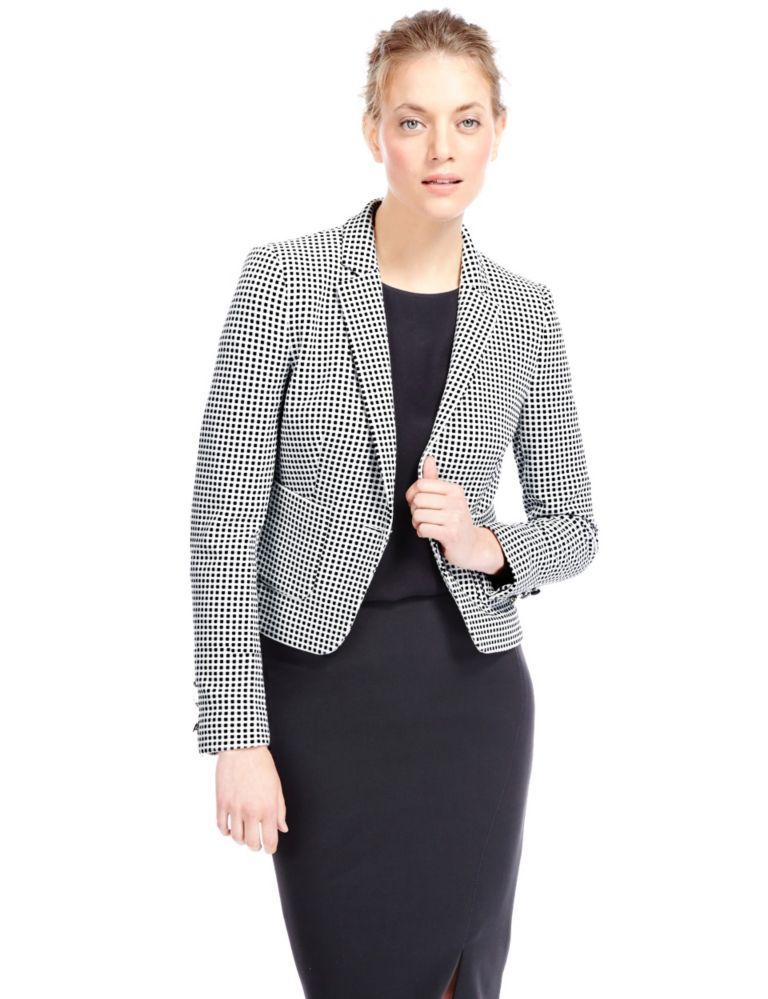 Grid Checked 1 Button Blazer | M&S Collection | M&S