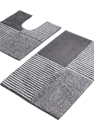 Grid Marl Bath Pedestal Mats M S