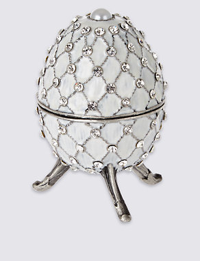 Gustavs Egg Diamanté Encrusted Trinket Box Image 2 of 3