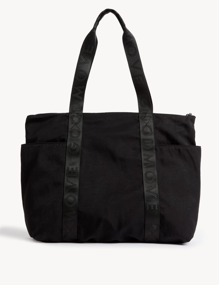 everyone nylon logo tote bag (BLACK)-