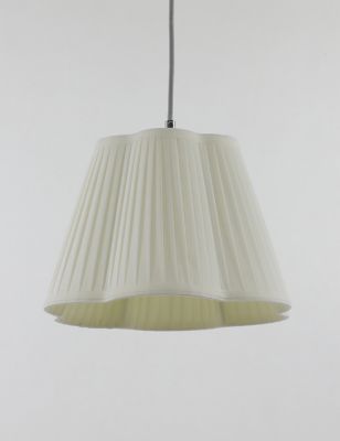 M&S Wavy Pleated Lamp Shade - Ivory, Ivory,Ochre,Forest Green,Navy