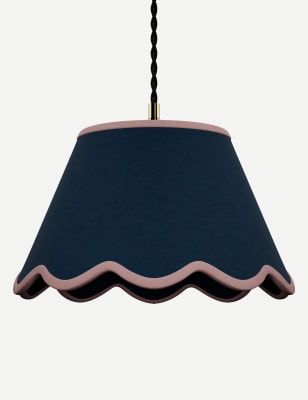 

M&S Collection Scallop Trim Lamp Shade - Navy, Navy