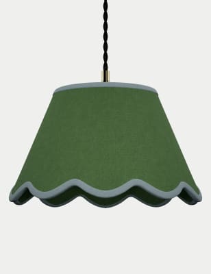 

M&S Collection Scallop Trim Lamp Shade - Light Green, Light Green