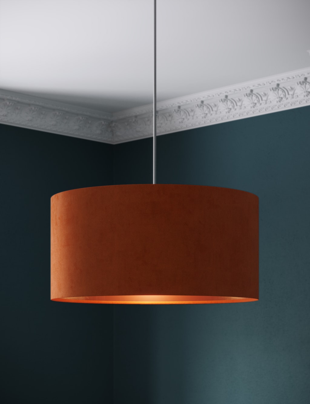 Dunelm orange shop lampshade