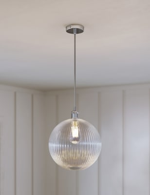 Ridged Glass Ceiling Lamp Shade