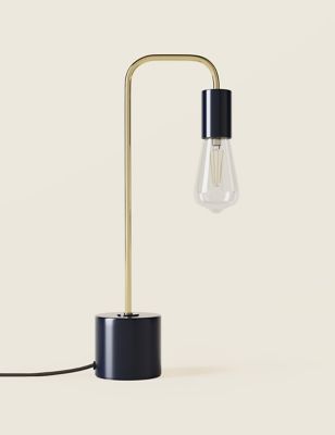 Exposed Bulb Curved Table Lamp