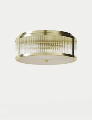M&S Monroe Flush Light - Polished Brass, Polished Brass