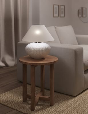 M&S Collection Textured Scallop Table Lamp - 1Size - White, White