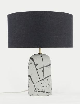 M&S Ren Ceramic Table Lamp - Black, Black