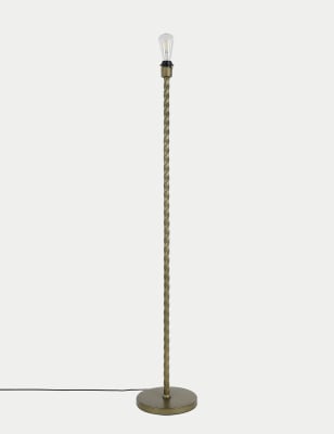 

M&S Collection Metal Twisted Floor Lamp Base - Antique Brass, Antique Brass