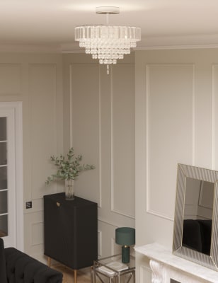 Glass Crystal Flush Ceiling Light