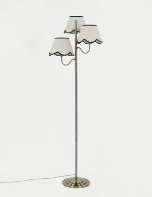 M&S Kirsten Multi Floor Lamp - Antique Brass, Antique Brass