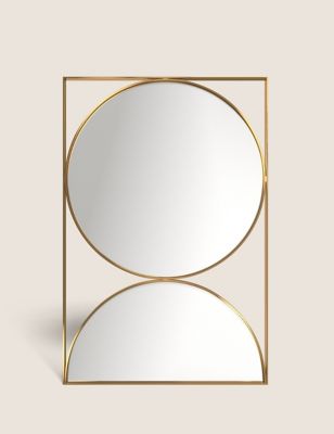 Large Framed Circle Wall Mirror