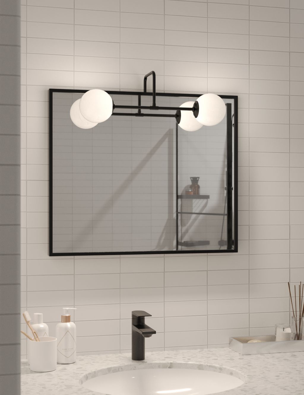 Opal Bathroom Mirror Light image 1