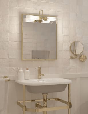 

M&S Collection Badezimmerspiegelleuchte mit Rippenmuster - Messing Antik, Messing Antik