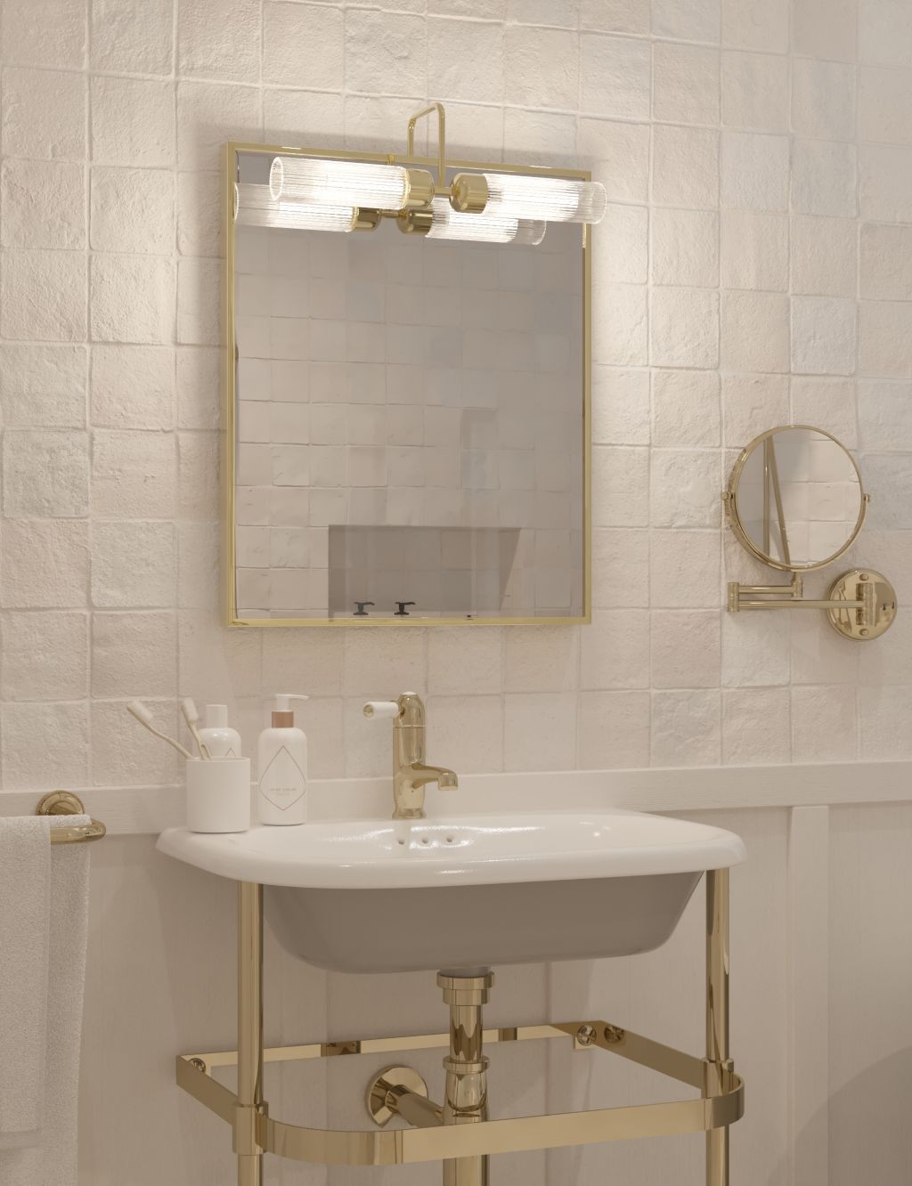 Ribbed Bathroom Mirror Light