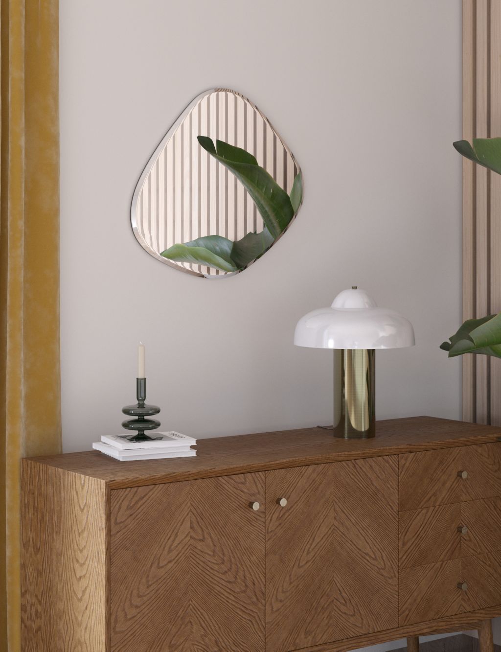 Medium Curved Hanging Wall Mirror