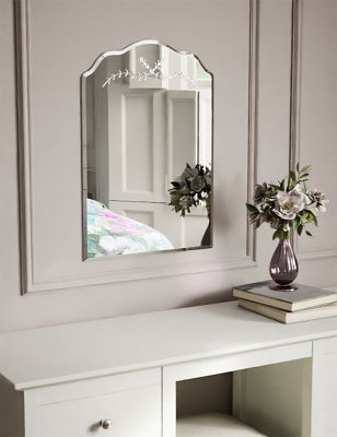 M&S Iris Etched Wall Mirror - Clear, Clear