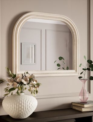 M&S Daphne Curved Mantel Mirror - White, White