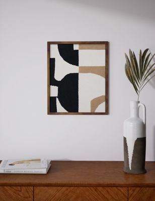 M&S Geometric Abstract Woven Framed Wall Art - Multi, Multi