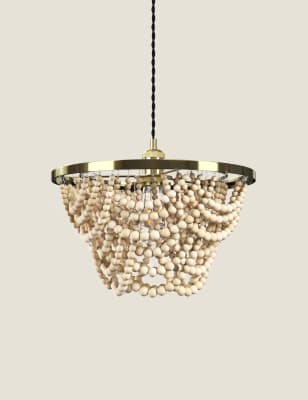 

Aurelia Wooden Beaded Easy Fit Lamp Shade - Natural, Natural