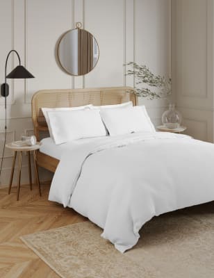 M&S Egyptian Cotton 230 Thread Count Duvet Cover - DBL - Ice White, Ice White,Khaki,Blue/Green,Air F