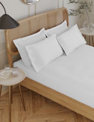 M&S Egyptian Cotton 230 Thread Count Fitted Sheet - SGL - Ice White, Ice White,Air Force Blue,Dusted