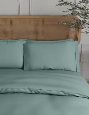 

M&S Collection Pack de 2 fundas de almohada de algodón egipcio de 230 hilos - Azul/Verde, Azul/Verde