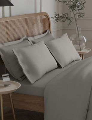 M&S 2pk Egyptian Cotton 230 Thread Count Pillowcases - Silver Grey, Silver Grey,Slate Blue,Light Wed