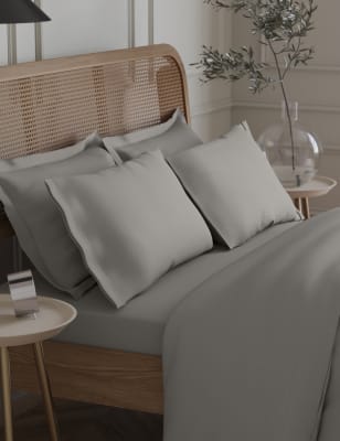 

M&S Collection Pack de 2 fundas de almohada de algodón egipcio de 230 hilos - Gris Plata, Gris Plata