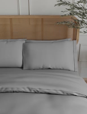 

M&S Collection Pack de 2 fundas de almohada de algodón egipcio de 230 hilos - Pizarra, Pizarra
