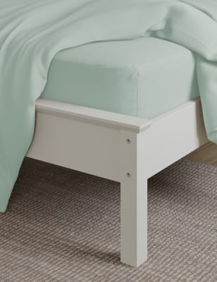 M&S Pure Cotton 180 Thread Count Deep Fitted Sheet - SGL - Sage, Sage,Silver Grey,Blush,Chambray,Whi