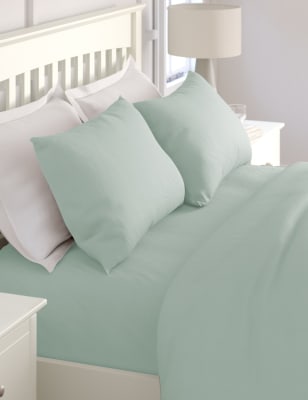

M&S Collection Pack de 2 fundas de almohada 100% algodón de 180 hilos - Salvia, Salvia