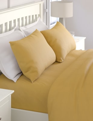 

M&S Collection Pack de 2 fundas de almohada 100% algodón de 180 hilos - Ocre, Ocre