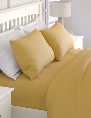 M&S 2 pk Pure Cotton 180 Thread Count Pillowcases - Ochre, Ochre,Cream,Silver Grey,Blush,Chambray,Sa