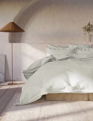 M&S X Fired Earth Washed Cotton Duvet Cover - SGL - Garden Folly, Garden Folly,Apres Ski,Charcoal,St