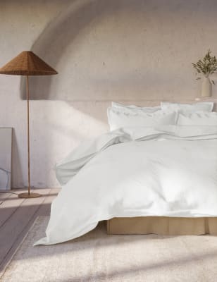 M&S X Fired Earth Washed Cotton Duvet Cover - 6FT - Apres Ski, Apres Ski,Garden Folly,Weald Green,St