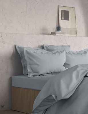 

M&S X Fired Earth Washed Cotton Deep Fitted Sheet - Plumbago, Plumbago