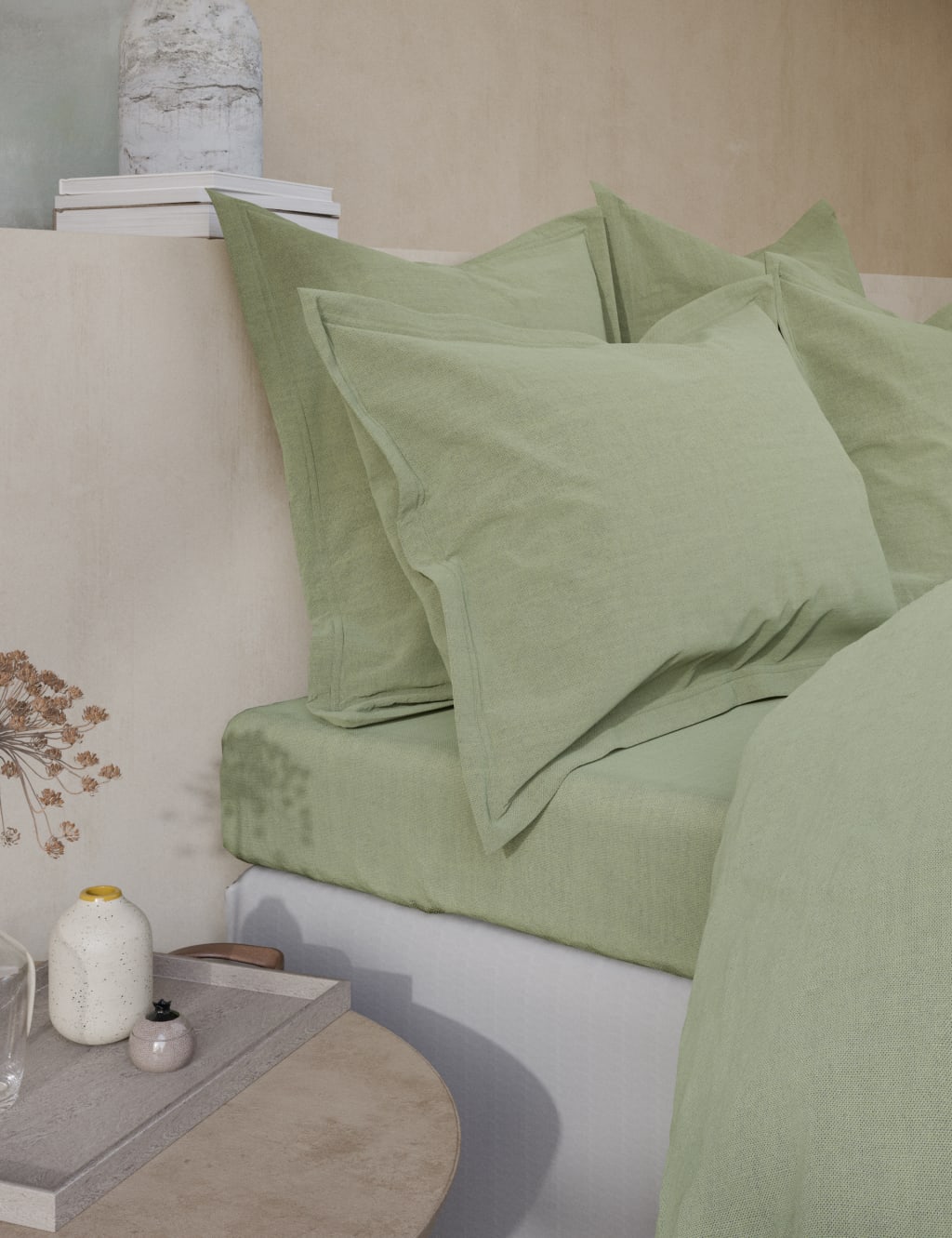 Washed Cotton Deep Fitted Sheet image 1