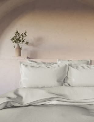 

M&S X Fired Earth Pack de 2 fundas de almohada de algodón lavado - Jardín De La Locura, Jardín De La Locura