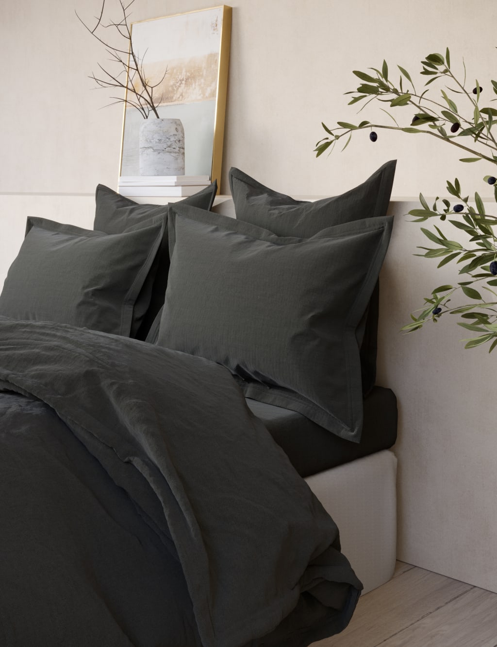2 Pack Washed Cotton Pillowcases image 1